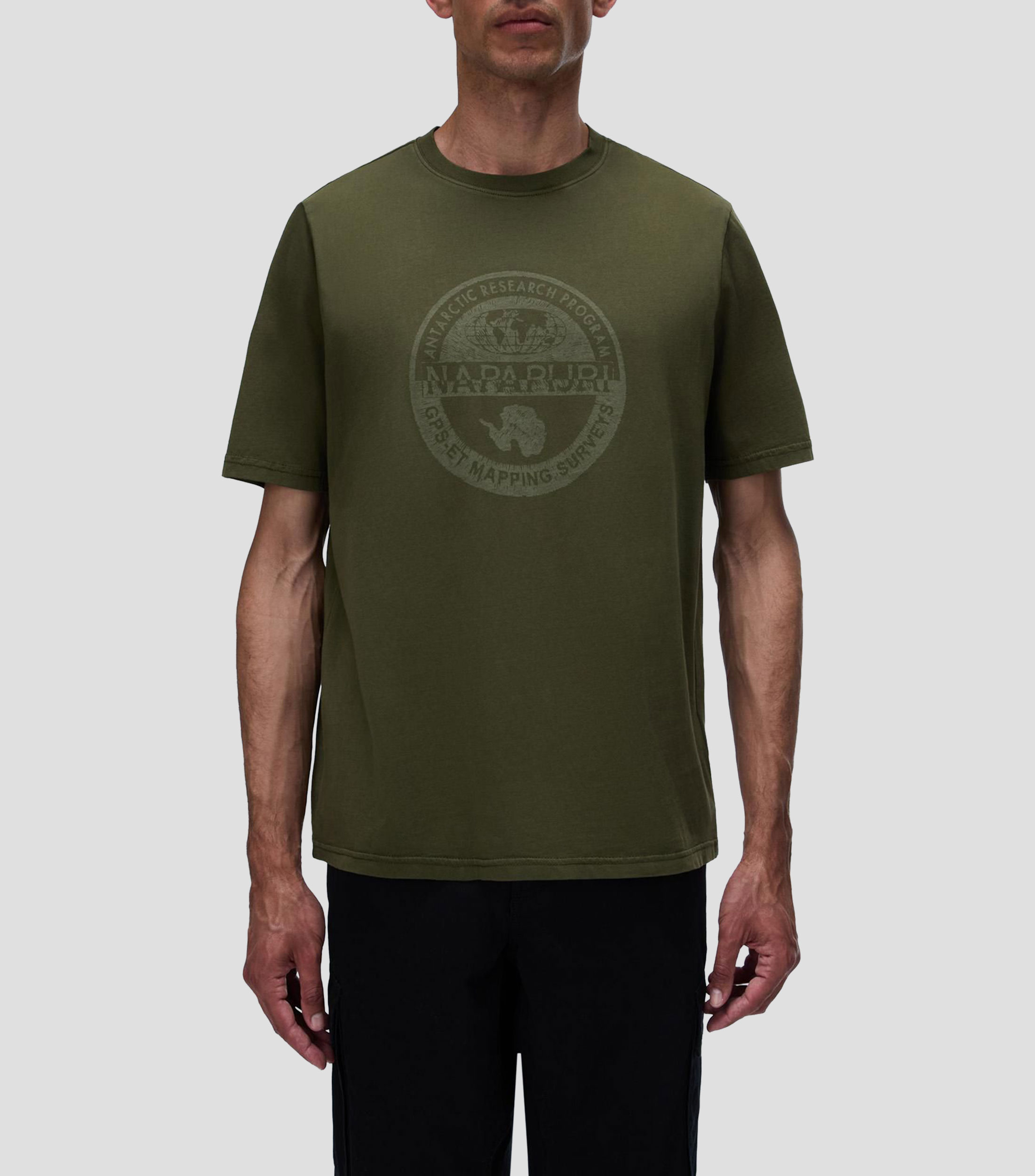 Playera cuello redondo manga corta estampada Hombre